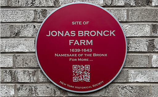 Jonas Bronck plaque